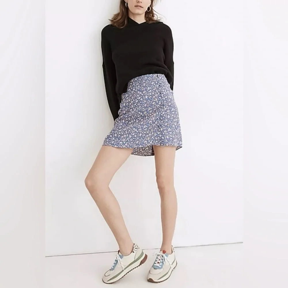 MADEWELL Porch Side Button Floral Mini Skirt in Summer Vines size 6 NWT $88